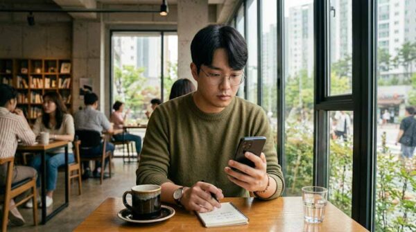 스마트폰으로 2026년 신생아 특례대출 변경사항 뉴스를 확인하는 한국인 모습, 대출한도 조건 변경