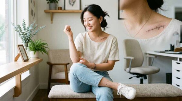 한국인의 쇄골과 손목, 발목에 새겨진 파인라인 타투 부위별 추천 예시, 섬세한 미니멀 타투 디자인이 신체 라인과 어우러지는 모습
캡션: 쇄골, 손목 안쪽, 발목은 파인라인 타투가 가장 오래 선명하게 유지되는 3대 부위예요.